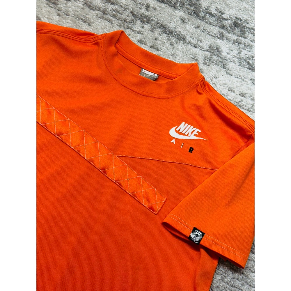 VINTAGE Nike Air T-Shirt Mens Small Orange Short Sleeve Graphic Sportswear Tee